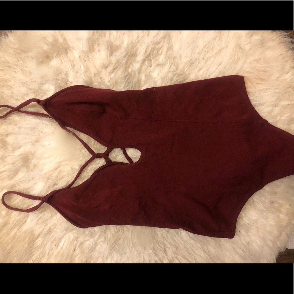 Burgundy bodysuit
